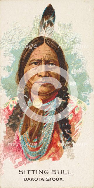 Sitting Bull, Dakota Sioux, from the American Indian Chiefs series (N2) for Allen & Ginter..., 1888. Creator: Allen & Ginter.