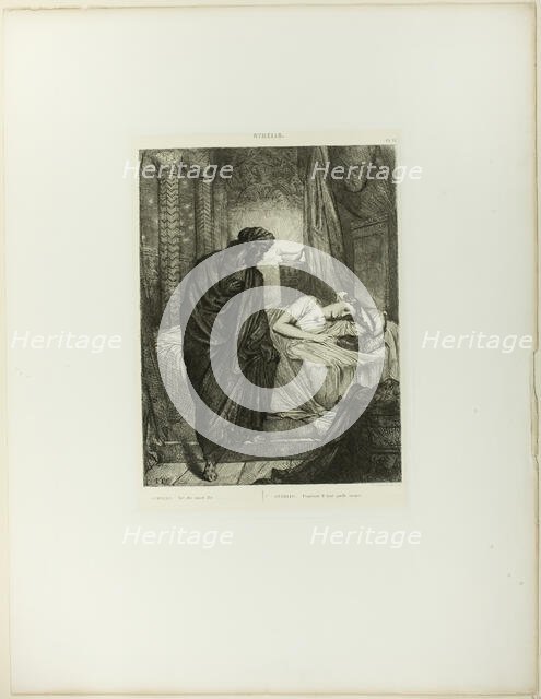 Yet She Must Die, plate eleven from Othello, 1844. Creator: Theodore Chasseriau.