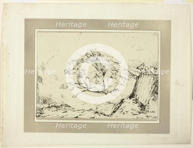 Charge, from the first issue of Specimens of Polyautography, 1803. Creator: Robert Ker Porter.