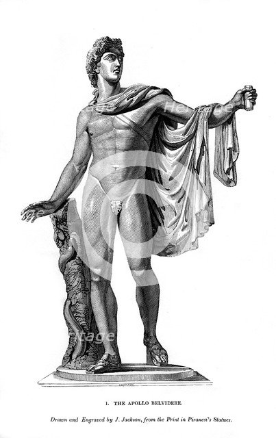 The Apollo Belvidere, 1843. Artist: J Jackson