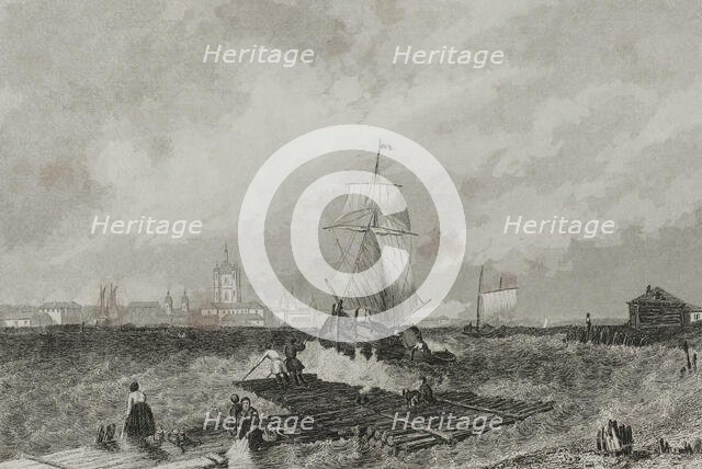 Smolny Convent of the Resurrection, Saint Petersburg, Russia, 1839. Creator: Augustin François Lemaitre.