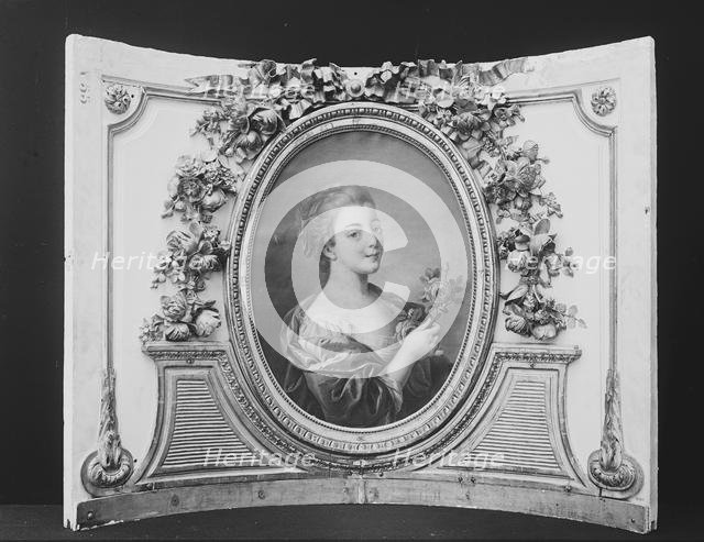 Woman with a rose (one of a set), 1770-90. Creator: French Painter , ca. 1775 .