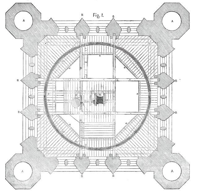 Plan of the Victoria Tower, 1850. Creator: Unknown.