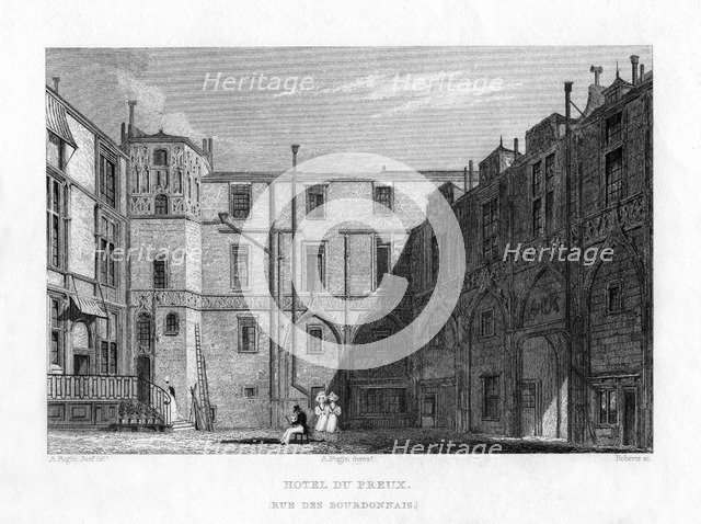 Hotel du Preux, Paris, c1830. Artist: Roberts