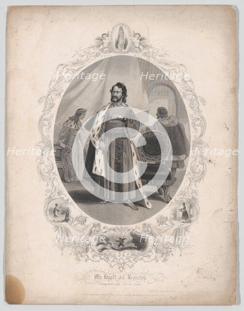 Mr. Dyott as Leontes: "I have drank and seen the Spider" (Winter's Tale, Act 2, Scene 1), ..., 1855. Creator: Robert Thew.