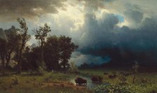 Buffalo Trail: The Impending Storm, 1869. Creator: Albert Bierstadt.