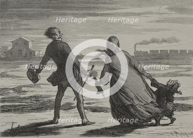 The Railway: Too Late. Creator: Honoré Daumier (French, 1808-1879).