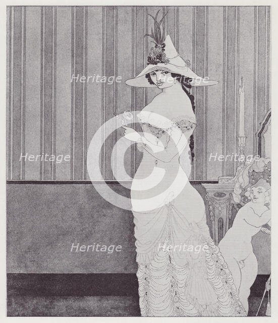 The Lady with the Rose, 1897. Creator: Aubrey Beardsley.