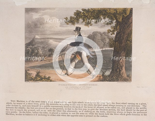 View of a 'Pedestrian Hobbyhorse', 1819. Artist: Anon