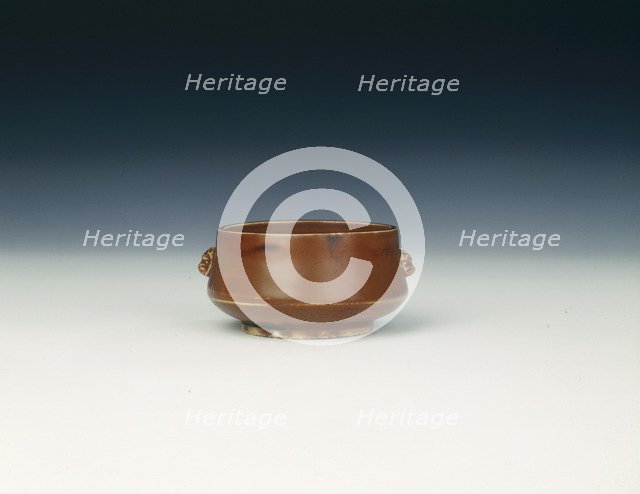 Dehua incense burner with rust-red glaze, late Ming dynasty, China, early 17th century. Artist: Unknown