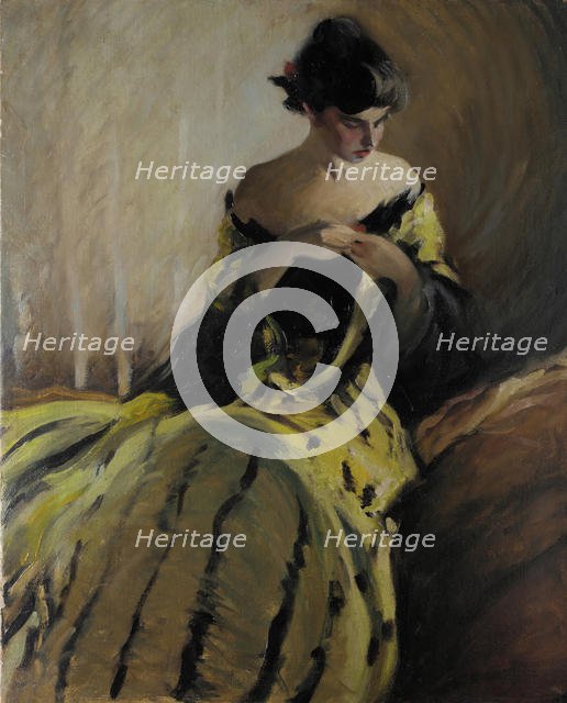 Study in Black and Green (Oil Sketch), ca. 1906. Creator: John White Alexander.