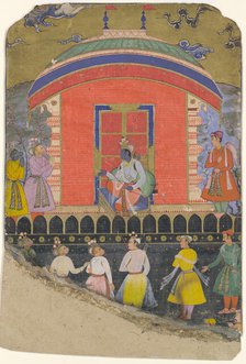 Rama Receives Sugriva and Jambavat, the Monkey and Bear Kings, Folio from..., ca. 1605. Creator: Unknown.