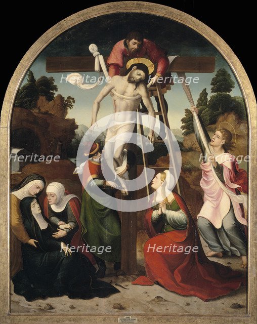 The Descent from the Cross. Artist: Correa de Vivar, Juan (c. 1510-1566)