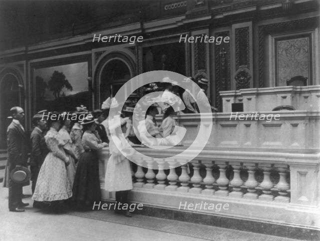 Washington, D.C. public schools - U. S. Capitol trip - standing at rostrum of Old House..., (1899?). Creator: Frances Benjamin Johnston.