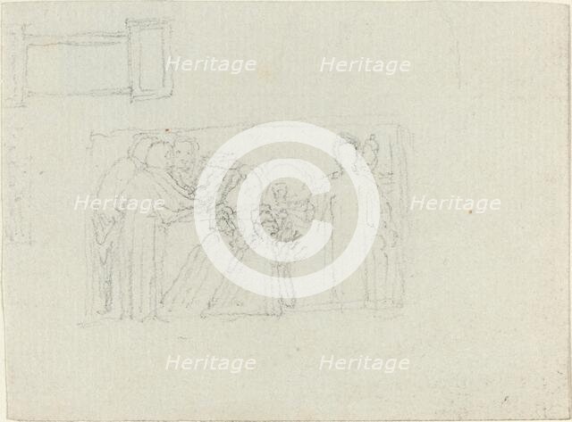 Study for a Monument to a Clergyman [recto and verso], c. 1820?. Creator: John Flaxman.