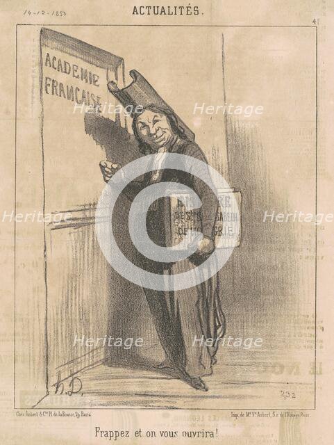 Frappez et on vous ouvrira!, 19th century. Creator: Honore Daumier.