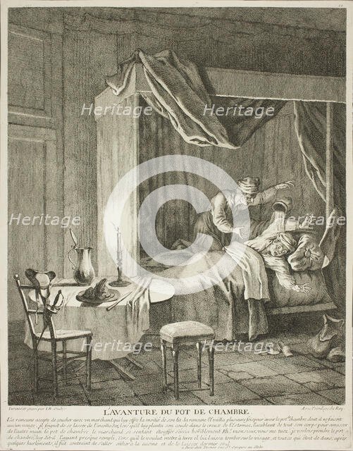 The Adventure of the Chamber Pot, plate four from Scènes du Roman Comique, n.d. Creator: Jean-Baptiste Oudry.