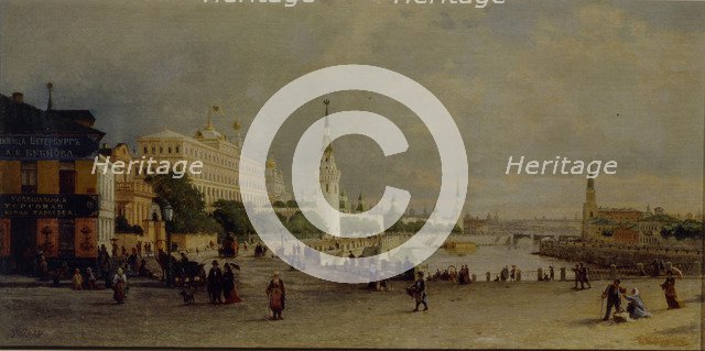 Bolshoy Kamenny Bridge in Moscow. Artist: Vereshchagin, Pyotr Petrovich (1836-1886)