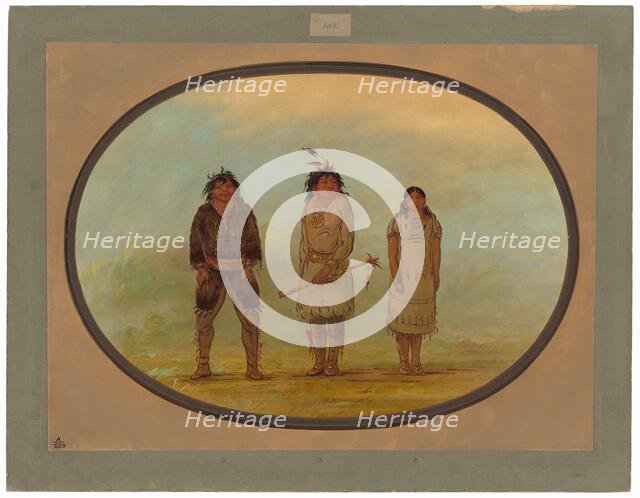 Three Selish Indians, 1855/1869. Creator: George Catlin.