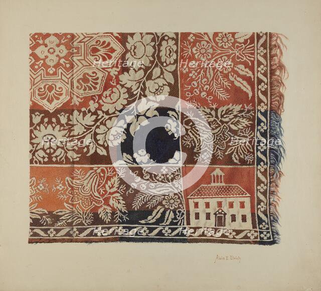 Woven Coverlet, 1935/1942. Creator: Alois E. Ulrich.