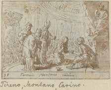 Tirenio, Montano and Carino, 1640. Creator: Johann Wilhelm Baur.