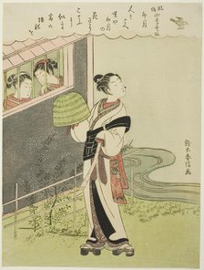The Fourth Month (Uzuki), from the series "Popular Versions of Immortal Poets in Four..., c. 1768. Creator: Suzuki Harunobu.