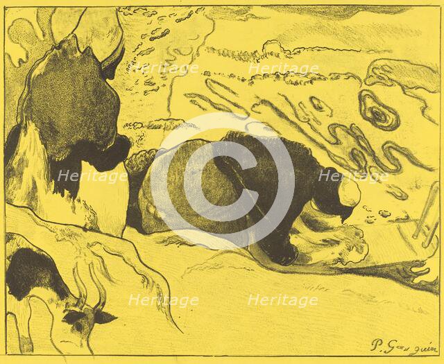 The Washerwomen (Les laveuses), 1889. Creators: Paul Gauguin, Ambroise Vollard.