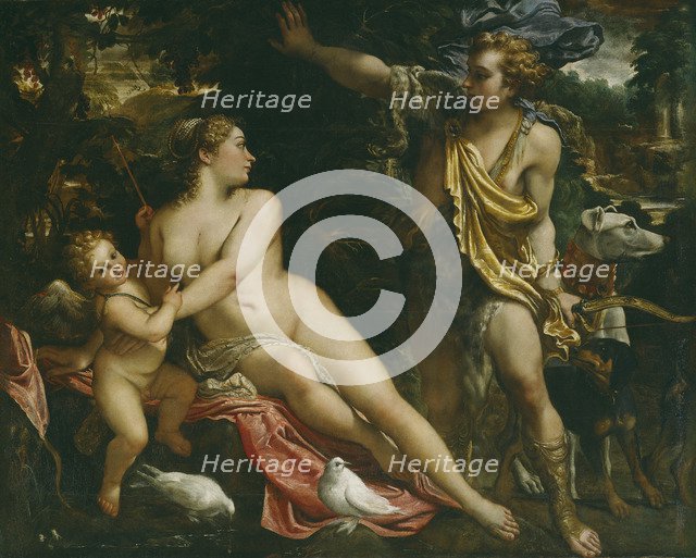 Venus, Adonis and Cupid. Artist: Carracci, Annibale (1560-1609)