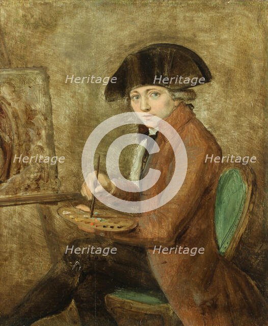 Self-portrait At the Easel, 1794. Creator: Dubois, Louis-Jacques (1768-1843).