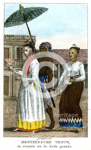 'Woman with servants', c1808.Artist: J Haafner