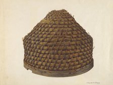 Straw Bee Hive, c. 1940. Creator: Frank Gray.