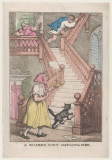 A Maiden Aunt Smelling Fire, May 4, 1806., May 4, 1806. Creator: Thomas Rowlandson.