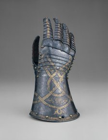 Gauntlet from a Tournament Garniture of a Hapsburg Prince, Augsburg, 1571. Creator: Anton Peffenhauser.