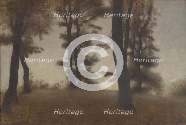 Tree Trunks. Arresødal near Frederiksværk, North Zealand, 1904. Creator: Hammershøi, Vilhelm (1864-1916).