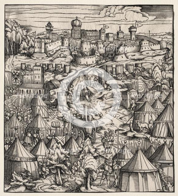 Der Weisskunig (The White King): The Siege of Padua, 1512-1515. Creator: Hans Burgkmair (German, 1473-1531).