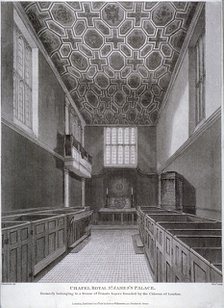 Interior view of the Chapel Royal in St James's Palace, Westminster, London, 1816. Artist: William Wise
