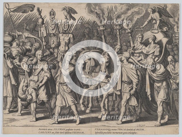 Plate 7: Triumphal Procession after Victory over Turks, from the Triumphs of Charles V, 1614. Creator: Cornelis Boel.