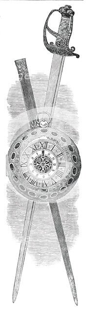 Sword and Watch of Oliver Cromwell, 1850. Creator: Unknown.