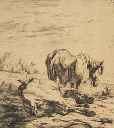 Two Horses, 1850. Creator: Charles Meryon.