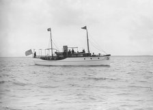 The steam yacht 'Yvonne' under way, 1913. Creator: Kirk & Sons of Cowes.