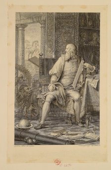 Leonardo da Vinci in his study, 1782. Creator: Cunego, Domenico (1727-1803).