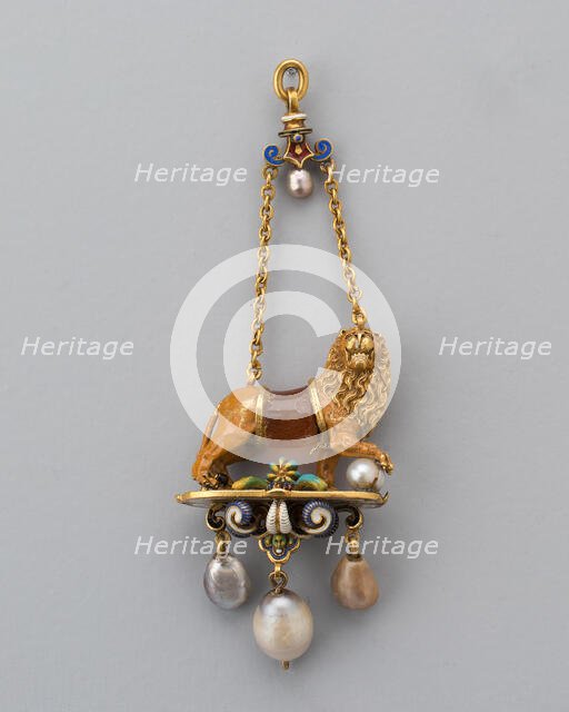 Pendant with a Lion, Europe, 17th/19th century. Creator: Unknown.