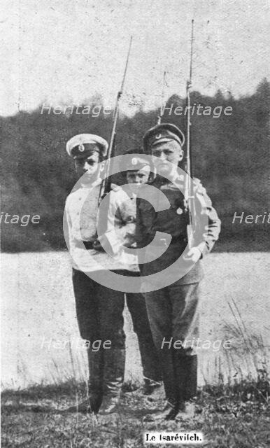 'Le grand-duc heritier et ses deux compagnons de jeux militaires', 1916. Creator: Unknown.
