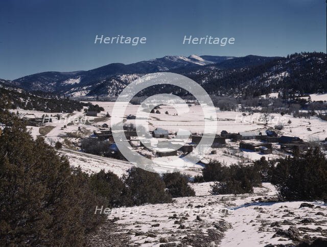 Placita, New Mexico, on the Rio Pueblo, 1943. Creator: John Collier.