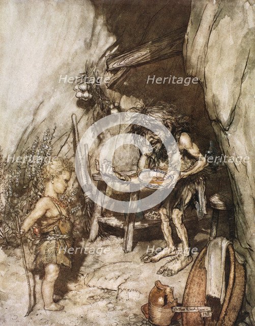 'Mime and the infant', 1924.  Artist: Arthur Rackham