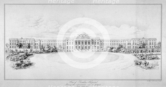 View of the new Bethlem Hospital, Southwark, London, c1825.                                    Artist: Day & Haghe