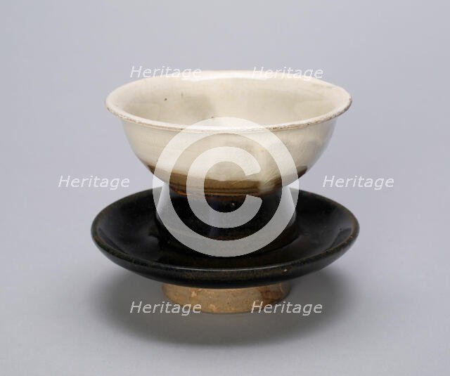 Cup and Cupstand, Song (960-1279) or Jin dynasty (1115-1234), c. 12th century. Creator: Unknown.