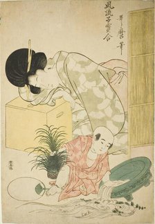Goldfish, from the series "Elegant Comparison of Little Treasures (Furyu kodakara..., Japan, c. 1802 Creator: Kitagawa Utamaro.