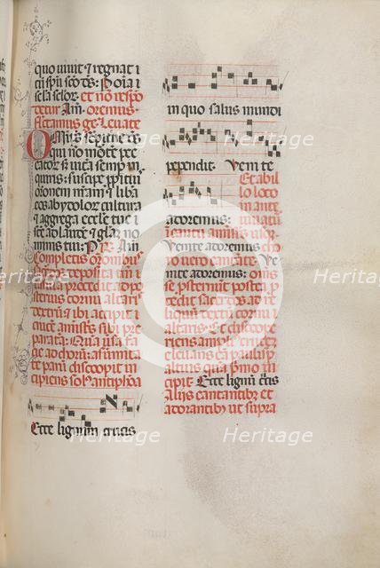 Missale: Fol. 148: Music for "Ecce lignum cruces...", 1469. Creator: Bartolommeo Caporali (Italian, c. 1420-1503).