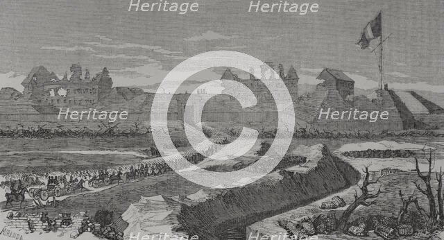 Versailles troops enter the Fort d'Issy to overthrow the revolutionary government, Paris..., 1871.  Creator: Fernando Miranda.